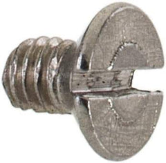 Value Collection - M2.5x0.45 Metric Coarse, 4mm OAL Slotted Drive Machine Screw - Flat Head, Grade 18-8 & A2 Stainless Steel, Uncoated, Without Washer - USA Tool & Supply