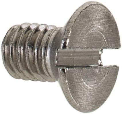 Value Collection - M3x0.50 Metric Coarse, 5mm OAL Slotted Drive Machine Screw - Flat Head, Grade 18-8 & A2 Stainless Steel, Uncoated, Without Washer - USA Tool & Supply