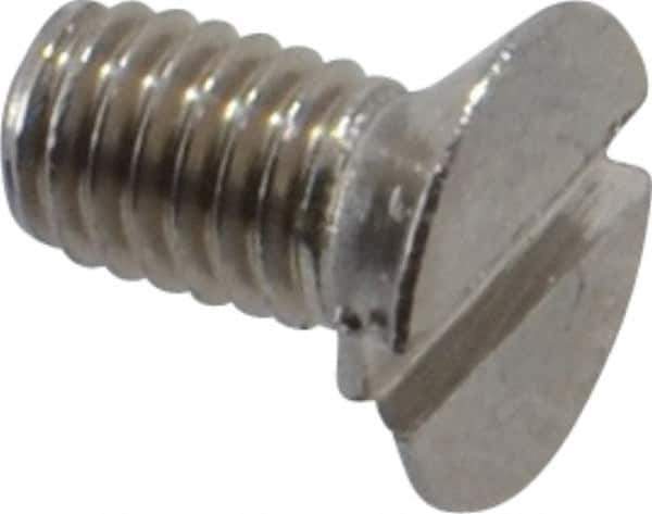 Value Collection - M3x0.50 Metric Coarse, 6mm OAL Slotted Drive Machine Screw - Flat Head, Grade 18-8 & A2 Stainless Steel, Uncoated, Without Washer - USA Tool & Supply