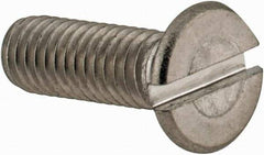 Value Collection - M3x0.50 Metric Coarse, 10mm OAL Slotted Drive Machine Screw - Flat Head, Grade 18-8 & A2 Stainless Steel, Uncoated, Without Washer - USA Tool & Supply