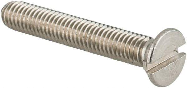 Value Collection - M3x0.50 Metric Coarse, 20mm OAL Slotted Drive Machine Screw - Flat Head, Grade 18-8 & A2 Stainless Steel, Uncoated, Without Washer - USA Tool & Supply