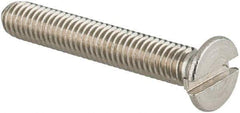 Value Collection - M3x0.50 Metric Coarse, 20mm OAL Slotted Drive Machine Screw - Flat Head, Grade 18-8 & A2 Stainless Steel, Uncoated, Without Washer - USA Tool & Supply