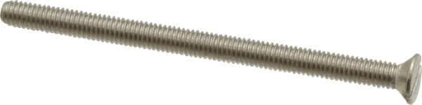 Value Collection - M3x0.50 Metric Coarse, 45mm OAL Slotted Drive Machine Screw - Flat Head, Grade 18-8 & A2 Stainless Steel, Uncoated, Without Washer - USA Tool & Supply