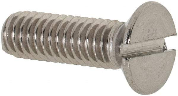 Value Collection - M3.5x0.60 Metric Coarse, 12mm OAL Slotted Drive Machine Screw - Flat Head, Grade 18-8 & A2 Stainless Steel, Uncoated, Without Washer - USA Tool & Supply