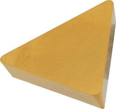 Seco - TPG322 Grade CP200 Carbide Turning Insert - TiAlN/TiN Finish, 60° Triangle, 3/8" Inscr Circle, 1/8" Thick, 1/32" Corner Radius - USA Tool & Supply