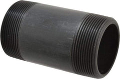 NIBCO - 3" Pipe, 6" Long Polypropylene Threaded Plastic Pipe Nipple - Schedule 80, Black - USA Tool & Supply