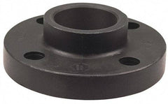 NIBCO - 4" Pipe, 9" OD, Polypropylene Socket Pipe Flange - Schedule 80, Black - USA Tool & Supply