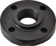 NIBCO - 1-1/2" Pipe, 5" OD, Polypropylene Threaded Pipe Flange - Schedule 80, Black - USA Tool & Supply