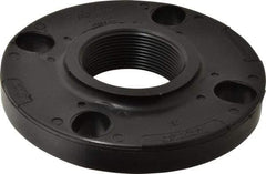 NIBCO - 2" Pipe, 6" OD, Polypropylene Threaded Pipe Flange - Schedule 80, Black - USA Tool & Supply