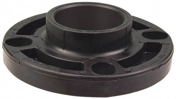 NIBCO - 4" Pipe, 9" OD, Polypropylene Threaded Pipe Flange - Schedule 80, Black - USA Tool & Supply