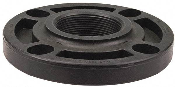 NIBCO - 2" Pipe, 6" OD, Polypropylene Threaded Pipe Flange - Schedule 80, Black - USA Tool & Supply