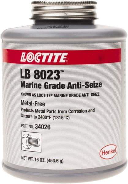 Loctite - 16 oz Brush Top Anti-Seize Anti-Seize Lubricant - Calcium Sulfonate, 2,400°F - USA Tool & Supply