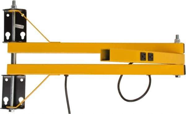 TPI - 40" Long, Steel Task & Machine Light Mounting Arm - Yellow, For Use with Dock Lights - USA Tool & Supply