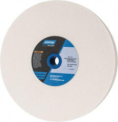 Norton - 60 Grit Aluminum Oxide Bench & Pedestal Grinding Wheel - 8" Diam x 1" Hole x 1" Thick, 3600 Max RPM, J Hardness, Medium Grade , Vitrified Bond - USA Tool & Supply