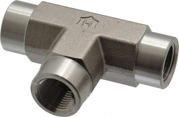 Ham-Let - 3/8" Grade 316 Stainless Steel Pipe Tee - FNPT x FNPT x FNPT End Connections, 5,000 psi - USA Tool & Supply