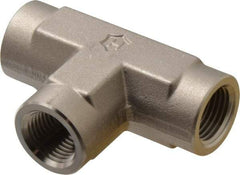 Ham-Let - 1/2" Grade 316 Stainless Steel Pipe Tee - FNPT x FNPT x FNPT End Connections, 4,600 psi - USA Tool & Supply