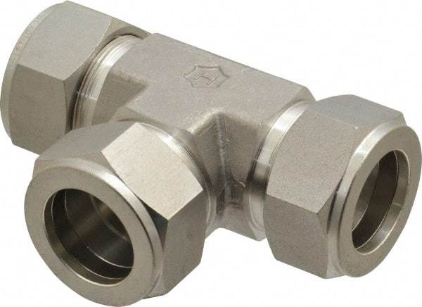 Ham-Let - 1" OD, Grade 316Stainless Steel Union Tee - Comp x Comp x Comp Ends - USA Tool & Supply