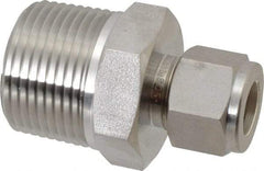 Ham-Let - 1/2" OD, Grade 316Stainless Steel Male Connector - Comp x MNPT Ends - USA Tool & Supply