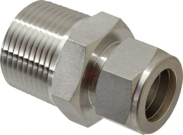 Ham-Let - 3/4" OD, Grade 316Stainless Steel Male Connector - Comp x MNPT Ends - USA Tool & Supply