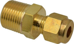 Ham-Let - 1/4" OD, Brass Male Connector - Comp x MNPT Ends - USA Tool & Supply