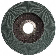 Garryson - 80 Grit, 4-1/2" Disc Diam, 7/8" Center Hole, Type 29 Zirconia Alumina Flap Disc - 13,300 Max RPM, Fiberglass Backing, Arbor Attaching System, Coated - USA Tool & Supply