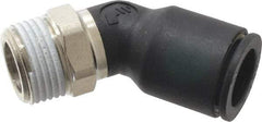 Legris - 12mm OD, 3/8 BSPT, Nylon/Nickel Plated Brass Push-to-Connect Male Elbow 45° - 290 Max psi - USA Tool & Supply