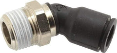 Legris - 3/8" OD, 3/8 NPT, Nylon/Nickel Plated Brass Push-to-Connect Male Elbow 45° - 290 Max psi - USA Tool & Supply
