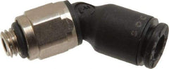 Legris - 4mm OD, M5x0.8 Metric, Nylon/Nickel Plated Brass Push-to-Connect Male Elbow 45° - 290 Max psi - USA Tool & Supply