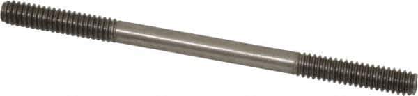 Gibraltar - 1/4-20 4" OAL Equal Double Threaded Stud - Stainless Steel, Black Oxide Finish, 1" Equal Thread Length - USA Tool & Supply