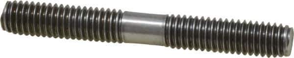 Gibraltar - 3/8-16 3" OAL Equal Double Threaded Stud - Stainless Steel, Black Oxide Finish, 1-1/8" Equal Thread Length - USA Tool & Supply