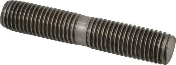 Gibraltar - 3/4-10 4" OAL Equal Double Threaded Stud - Stainless Steel, Black Oxide Finish, 1-3/4" Equal Thread Length - USA Tool & Supply