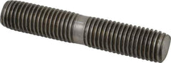 Gibraltar - 3/4-10 4" OAL Equal Double Threaded Stud - Stainless Steel, Black Oxide Finish, 1-3/4" Equal Thread Length - USA Tool & Supply