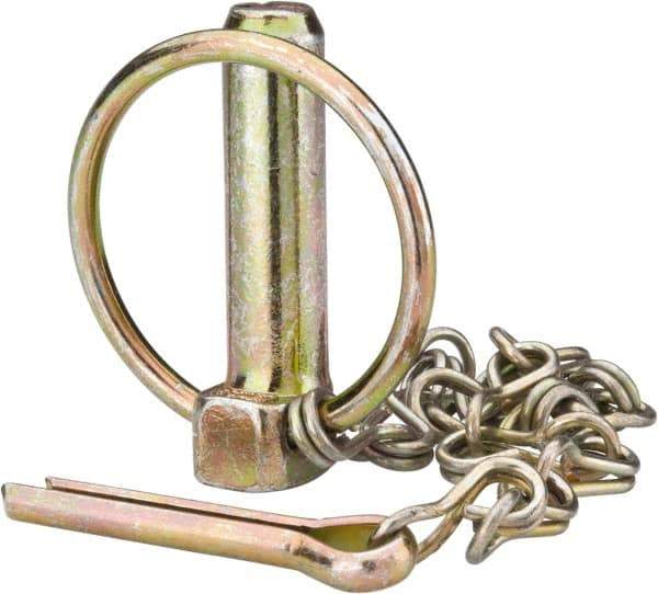 Made in USA - Lynch Pins Pin Diameter (Inch): 7/16 Usable Length (Inch): 1-9/16 - USA Tool & Supply
