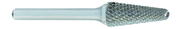 SL-3L6 -- 9mm x 26mm LOC x 6mm Shank x 6 OAL 14 Degree Included Angle Carbide Medium Tough Cut Burr - USA Tool & Supply