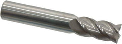 Accupro - 1/2", 4 Flute, Single End, Solid Carbide, 0.015" Corner Radius End Mill - 3" OAL, 40° Helix, Right Hand Flute, 1" LOC, Right Hand Cut - USA Tool & Supply