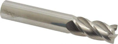 Accupro - 1/2", 4 Flute, Single End, Solid Carbide, 0.02" Corner Radius End Mill - 3" OAL, 40° Helix, Right Hand Flute, 1" LOC, Right Hand Cut - USA Tool & Supply