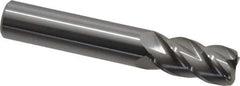 Accupro - 1/2", 4 Flute, Single End, Solid Carbide, 0.06" Corner Radius End Mill - 3" OAL, 40° Helix, Right Hand Flute, 1" LOC, Right Hand Cut - USA Tool & Supply