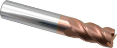 Accupro - 1/2", 4 Flute, Single End, Solid Carbide, 0.02" Corner Radius End Mill - 3" OAL, 40° Helix, Right Hand Flute, 1" LOC, Right Hand Cut - USA Tool & Supply