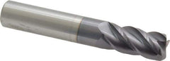 Accupro - 1/2", 4 Flute, Single End, Solid Carbide, 0.045" Corner Radius End Mill - 3" OAL, 40° Helix, Right Hand Flute, 1" LOC, Right Hand Cut - USA Tool & Supply