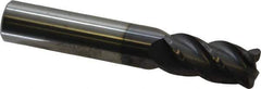 Accupro - 1/2", 4 Flute, Single End, Solid Carbide, 0.06" Corner Radius End Mill - 3" OAL, 40° Helix, Right Hand Flute, 1" LOC, Right Hand Cut - USA Tool & Supply