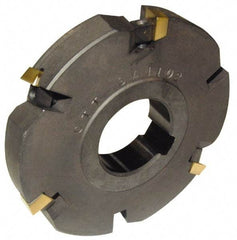 Cutting Tool Technologies - Arbor Hole Connection, 1/4" Cutting Width, 0.72" Depth of Cut, 3" Cutter Diam, 1" Hole Diam, 4 Tooth Indexable Slotting Cutter - DASC Toolholder, 1215 Insert, Neutral Cutting Direction - USA Tool & Supply