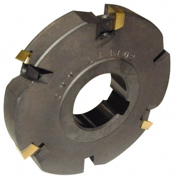 Cutting Tool Technologies - Arbor Hole Connection, 1/2" Cutting Width, 2.03" Depth of Cut, 6" Cutter Diam, 1-1/4" Hole Diam, 7 Tooth Indexable Slotting Cutter - DASC Toolholder, 1312 Insert, Neutral Cutting Direction - USA Tool & Supply