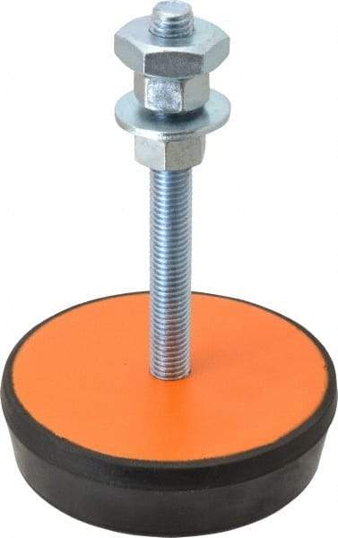 Mason Ind. - 5/8-11 Bolt Thread, 5" Wide Standard Deflection Stud Mount Leveling Pad & Mount - 3,000 Max Lb Capacity, 5" Base Diam - USA Tool & Supply
