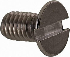 Value Collection - M4x0.70 Metric Coarse, 8mm OAL Slotted Drive Machine Screw - Flat Head, Grade 18-8 & A2 Stainless Steel, Uncoated, Without Washer - USA Tool & Supply