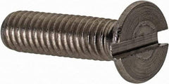 Value Collection - M4x0.70 Metric Coarse, 16mm OAL Slotted Drive Machine Screw - Flat Head, Grade 18-8 & A2 Stainless Steel, Uncoated, Without Washer - USA Tool & Supply