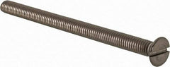 Value Collection - M4x0.70 Metric Coarse, 60mm OAL Slotted Drive Machine Screw - Flat Head, Grade 18-8 & A2 Stainless Steel, Uncoated, Without Washer - USA Tool & Supply