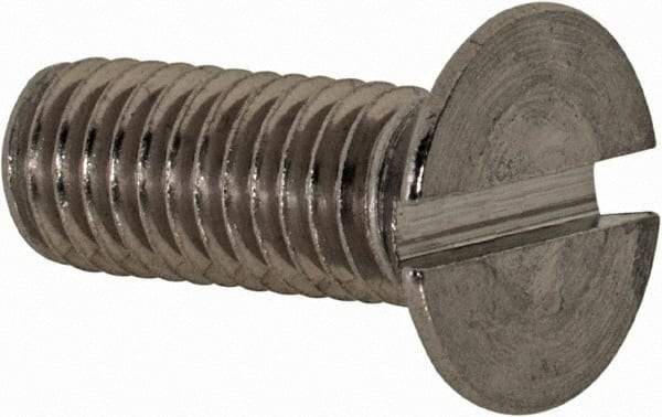 Value Collection - M5x0.80 Metric Coarse, 14mm OAL Slotted Drive Machine Screw - Flat Head, Grade 18-8 & A2 Stainless Steel, Uncoated, Without Washer - USA Tool & Supply