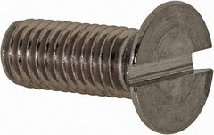 Value Collection - M5x0.80 Metric Coarse, 14mm OAL Slotted Drive Machine Screw - Flat Head, Grade 18-8 & A2 Stainless Steel, Uncoated, Without Washer - USA Tool & Supply