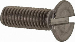 Value Collection - M5x0.80 Metric Coarse, 16mm OAL Slotted Drive Machine Screw - Flat Head, Grade 18-8 & A2 Stainless Steel, Uncoated, Without Washer - USA Tool & Supply