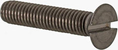 Value Collection - M5x0.80 Metric Coarse, 25mm OAL Slotted Drive Machine Screw - Flat Head, Grade 18-8 & A2 Stainless Steel, Uncoated, Without Washer - USA Tool & Supply